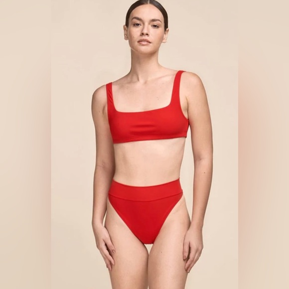 Reformation red high waisted bikini - Picture 1 of 3